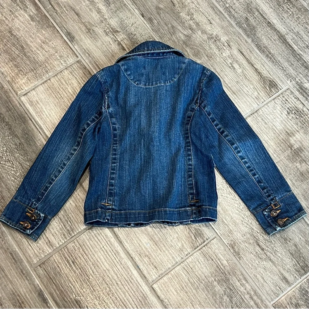 Old Navy Girls Denim Jeans Jacket Stretch Button Front Pockets Rich Blue Jean XS